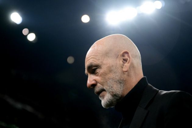 AC Milan's Italian coach Stefano Pioli looks on prior to the Italian Serie A football match between AC Milan and Inter Milan at the San Siro Stadium in Milan on April 22, 2024. (Photo by Marco BERTORELLO / AFP) (Photo by MARCO BERTORELLO/AFP via Getty Images)