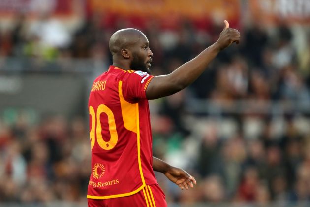 ROME, ITALY - MARCH 17: Romelu Lukaku of AS Roma reacts during the Serie A TIM match between AS Roma and US Sassuolo at Stadio Olimpico on March 17, 2024 in Rome, Italy. (Photo by Paolo Bruno/Getty Images)