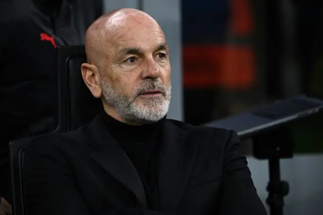 AC Milan coach Stefano Pioli looks on before the Italian Serie A football match between AC Milan and AS Roma at San Siro Stadium, in Milan on January 14, 2024. (Photo by Isabella BONOTTO / AFP) (Photo by ISABELLA BONOTTO/AFP via Getty Images)