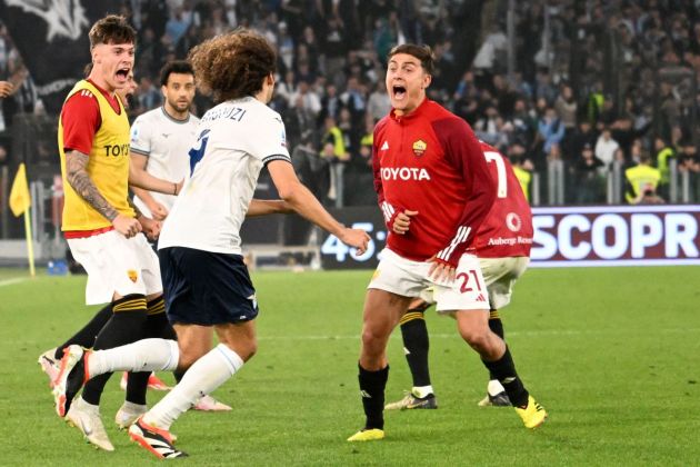 fbl-ita-seriea-roma-lazio-derby-dybala-guendouzi-shout