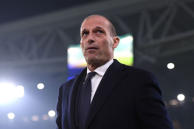 TURIN, ITALY - JANUARY 16: Massimiliano Allegri head coach of Juventus looks on during the Serie A TIM match between Juventus and US Sassuolo - Serie A TIM at on January 16, 2024 in Turin, Italy. (Photo by Alessandro Sabattini/Getty Images)