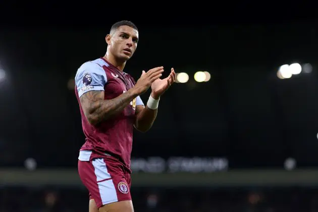 MANCHESTER, ENGLAND - APRIL 03: Milan target Diego Carlos of Aston Villa during the Premier League match between Manchester City and Aston Villa at Etihad Stadium on April 03, 2024 in Manchester, England. (Photo by Alex Livesey/Getty Images)