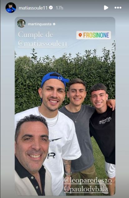 Pictures: Roma stars Dybala and Paredes attend Soulé birthday party