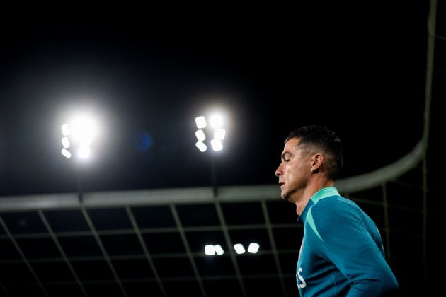 LJUBLJANA, SLOVENIA - MARCH 26: Former Serie A star Cristiano Ronaldo of Portugal reacts during the international friendly match between Slovenia and Portugal on March 26, 2024 in Ljubljana, Slovenia.(Photo by Jurij Kodrun/Getty Images)