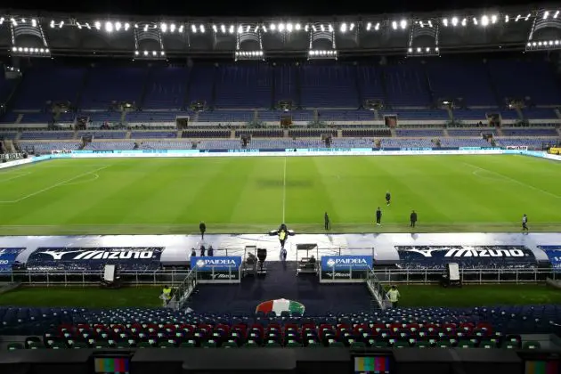 ROME, ITALY - MARCH 11: General view inside the stadium prior to the Serie A TIM match between SS Lazio and Udinese Calcio - Serie A TIM at Stadio Olimpico on March 11, 2024 in Rome, Italy. (Photo by Paolo Bruno/Getty Images)