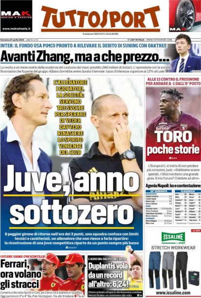 Today’s Papers – Zhang keeps Inter, Lopetegui for Milan, Napoli collapse