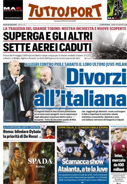 Today’s Papers – Atalanta get Juve, Inter-Milan Zirkzee duel