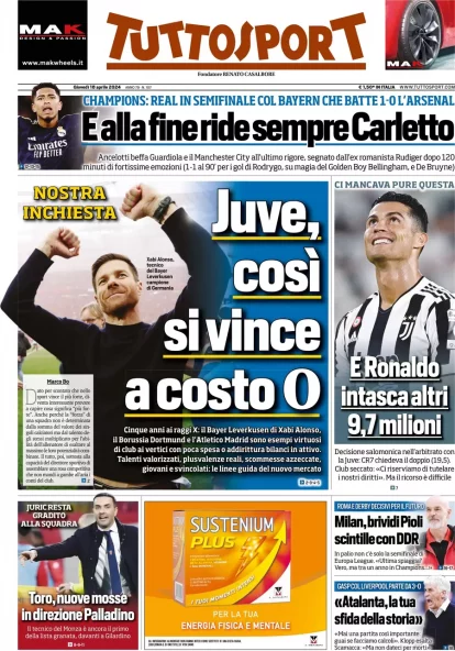 Today’s Papers: Roma-Milan a class conflict, Atalanta for history