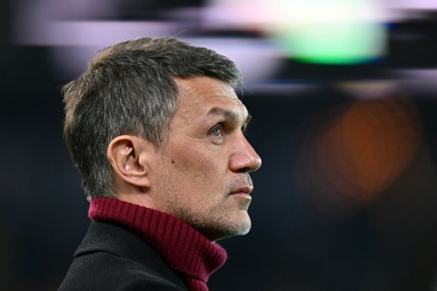 UDINE, ITALY - MARCH 18: Paolo Maldini, Technical Director of AC Milan, looks on prior to the Serie A match between Udinese Calcio and AC Milan at Dacia Arena on March 18, 2023 in Udine, Italy. (Photo by Alessandro Sabattini/Getty Images)