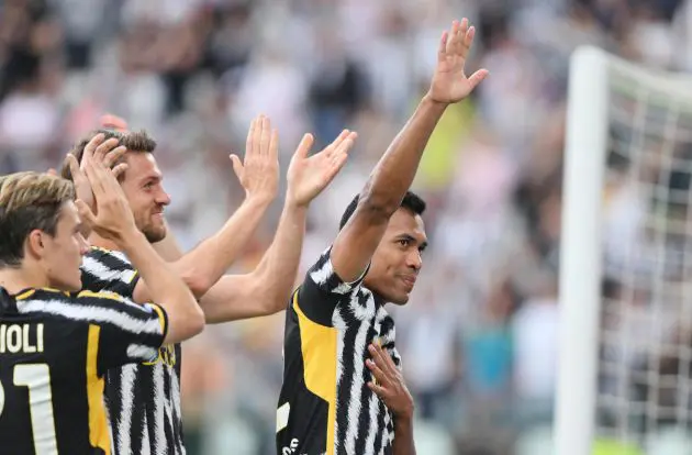 epa11369063 Juventus's Alex Sandro celebrates after scoring the 2-0 goal during the Italian Serie A soccer match of Juventus FC against AC Monza, in Florence, Italy, 25 May 2024. EPA-EFE/Alessandro Di Marco