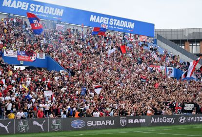 REGGIO NELL'EMILIA, ITALY - MAY 19: Fans of Cagliari Calcio during the Serie A TIM match between US Sassuolo and Cagliari at Mapei Stadium - Citta' del Tricolore on May 19, 2024 in Reggio nell'Emilia, Italy. (Photo by Alessandro Sabattini/Getty Images)