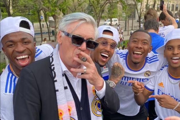 Carlo Ancelotti Real Madrid cigar