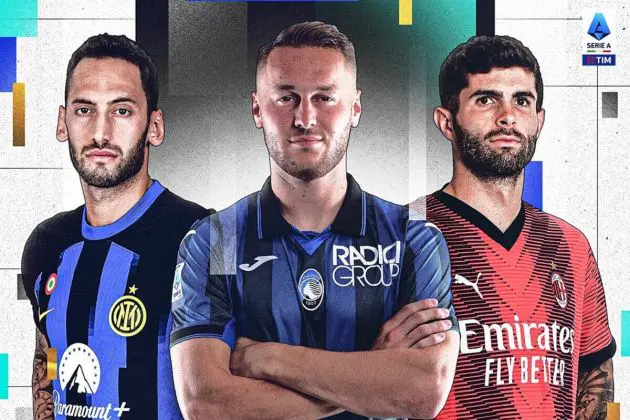 2023-24 Serie A midfielder of the year shortlist, including Teun Koopmeiners of Atalanta, Hakan Calhanoglu of Inter and Christian Pulisic of Milan.