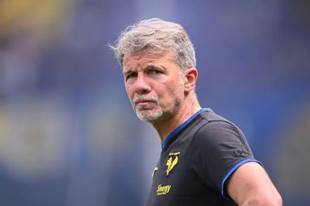 VERONA, ITALY - MAY 12: Marco Baroni, Head Coach of Hellas Verona FC, linked with a move to SS Lazio, looks on prior to the Serie A TIM match between Hellas Verona FC and Torino FC at Stadio Marcantonio Bentegodi on May 12, 2024 in Verona, Italy. (Photo by Alessandro Sabattini/Getty Images)