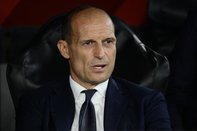 uventus' Italian coach Massimiliano Allegri looks on prior the Italian Cup Final between Atalanta and Juventus at the Olympic stadium in Rome on May 15, 2024. (Photo by Filippo MONTEFORTE / AFP) (Photo by FILIPPO MONTEFORTE/AFP via Getty Images)