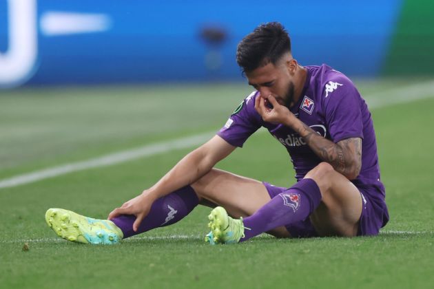 Nico Gonzalez PRAGUE, CZECH REPUBLIC - JUNE 07: Nicolas Gonzalez of ACF Fiorentina reacts during the UEFA Europa Conference League 2022/23 final match between ACF Fiorentina and West Ham United FC at Eden Arena on June 07, 2023 in Prague, Czech Republic. (Photo by Alex Grimm/Getty Images)