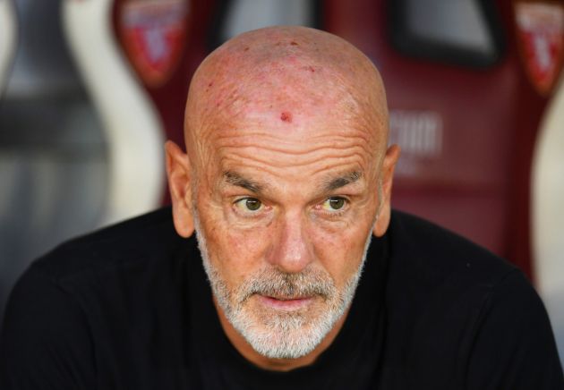 TURIN, ITALY - MAY 18: Stefano Pioli, Head Coach of AC Milan, looks on prior to the Serie A TIM match between Torino FC and AC Milan at Stadio Olimpico di Torino on May 18, 2024 in Turin, Italy. (Photo by Valerio Pennicino/Getty Images)