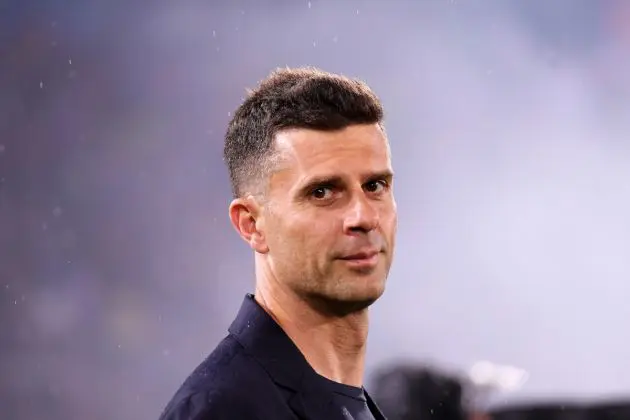 BOLOGNA, ITALY - MAY 20: Thiago Motta, Head Coach of Bologna FC, looks on prior to the Serie A TIM match between Bologna FC and Juventus at Stadio Renato Dall'Ara on May 20, 2024 in Bologna, Italy. (Photo by Alessandro Sabattini/Getty Images)