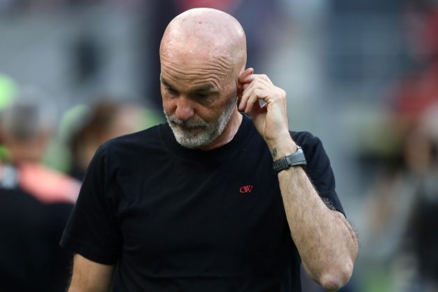 MILAN, ITALY - MAY 05: AC Milan coach Stefano Pioli looks onduring the Serie A TIM match between AC Milan and Genoa CFC at Stadio Giuseppe Meazza on May 05, 2024 in Milan, Italy. (Photo by Marco Luzzani/Getty Images)