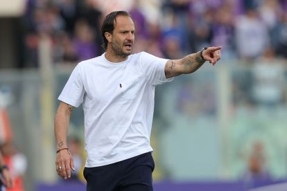 FLORENCE, ITALY - APRIL 15: Alberto Gilardino manager of Genoa CFC gestures during the Serie A TIM match between ACF Fiorentina and Genoa CFC at Stadio Artemio Franchi on April 15, 2024 in Florence, Italy.(Photo by Gabriele Maltinti/Getty Images)