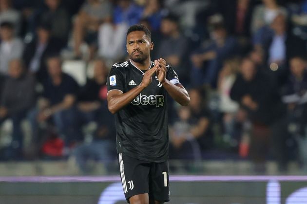 EMPOLI, ITALY - MAY 22: Alex Sandro Lobo Silva of Juventus reacts during the Serie A match between Empoli FC and Juventus at Stadio Carlo Castellani on May 22, 2023 in Empoli, Italy. (Photo by Gabriele Maltinti/Getty Images)