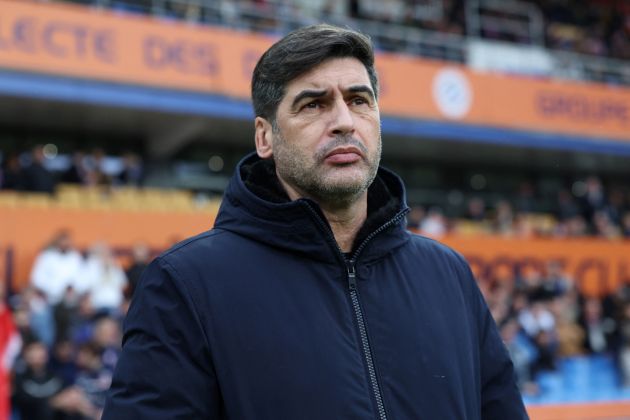 Milan Lille head coach Paulo Fonseca looks on during the French L1 football match between Montpellier Herault SC and Lille LOSC at Stade de la Mosson in Montpellier, southern France on January 28, 2024. (Photo by Pascal GUYOT / AFP) (Photo by PASCAL GUYOT/AFP via Getty Images)
