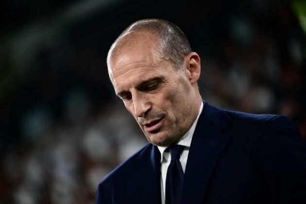 Juventus coach Massimiliano Allegri before the Italian Serie A football match between Juventus and Fiorentina, at The Allianz Stadium, in Turin on April 7, 2024. (Photo by Marco BERTORELLO / AFP) (Photo by MARCO BERTORELLO/AFP via Getty Images)