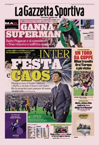 Periódicos de hoy: Inter sorprendido, Milan empata 3-1, Atalanta Champions League