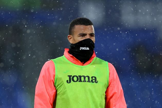 GETAFE, SPAIN - MARCH 02: Juventus linked Mason Greenwood of Getafe CF looks on during the warmup in the LaLiga EA Sports match between Getafe CF and UD Las Palmas at Coliseum Alfonso Perez on March 02, 2024 in Getafe, Spain. (Photo by Florencia Tan Jun/Getty Images)
