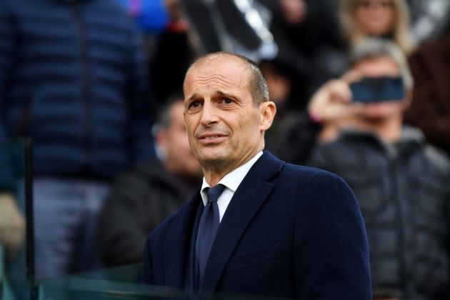 TURIN, ITALY - APRIL 27: Massimiliano Allegri, Head Coach of Juventus, looks on prior to the Serie A TIM match between Juventus and AC Milan at Allianz Stadium on April 27, 2024 in Turin, Italy. (Photo by Valerio Pennicino/Getty Images)