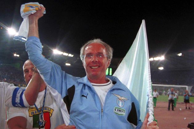 2000: Sven Goran Eriksson of Lazio celebrates winning the "Scudetto". Mandatory Credit: Grazia Neri/ALLSPORT