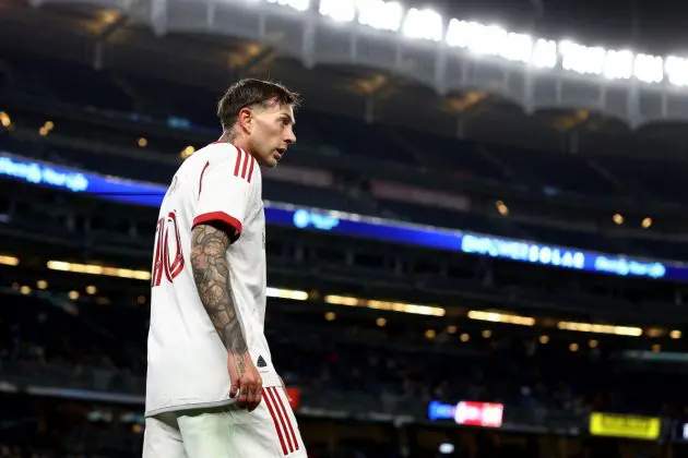 NEW YORK, NEW YORK - MARCH 16: Federico Bernardeschi of Toronto FC prepares to kick from the corner during the first half against the New York City FC at Yankee Stadium on March 16, 2024 in the Bronx borough of New York City. (Photo by Elsa/Getty Images)