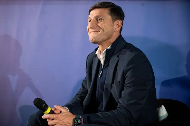 TURIN, ITALY - NOVEMBER 15: Inter vice president Javier Zanetti attends a meeting at Casa Tennis during the Nitto ATP Finals 2023 on November 15, 2023 in Turin, Italy. (Photo by Giorgio Perottino/Getty Images for Citta Di Torino)