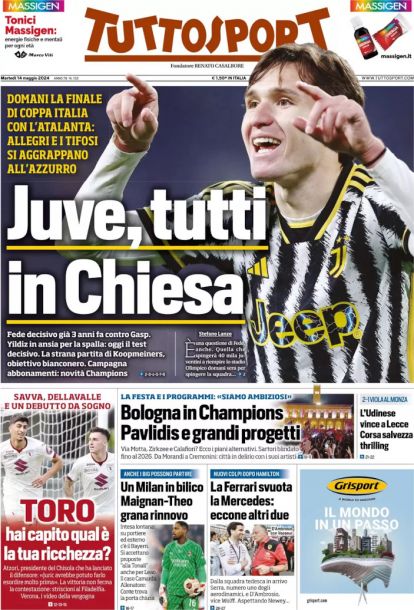 Today’s Papers – Allegri leaves 100m for Juve, Bologna dream big, Milan targets