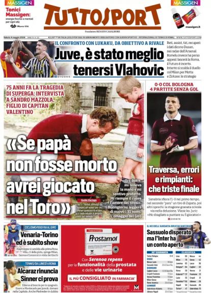 Today’s Papers – Max point for Juve, Bologna draw, Conceicao at Milan