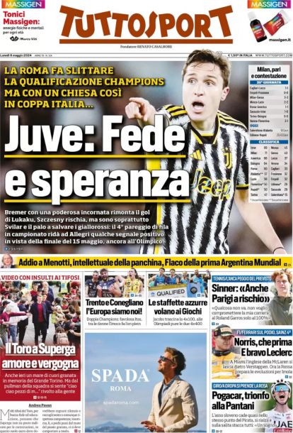 Today’s Papers – Conceicao for Milan, exciting Roma-Juventus