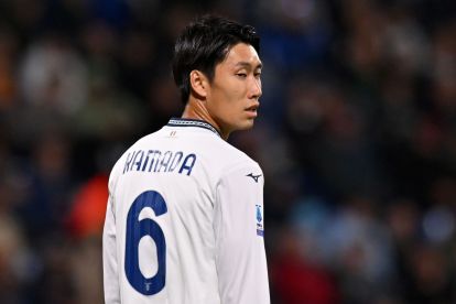 REGGIO NELL'EMILIA, ITALY - OCTOBER 21: Daichi Kamada of SS Lazio looks on during the Serie A TIM match between US Sassuolo and SS Lazio at Mapei Stadium - Citta' del Tricolore on October 21, 2023 in Reggio nell'Emilia, Italy. (Photo by Alessandro Sabattini/Getty Images)