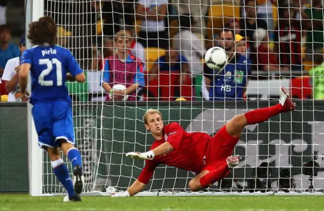 Joe Hart Andrea Pirlo penalty England v Italy Euro 2012