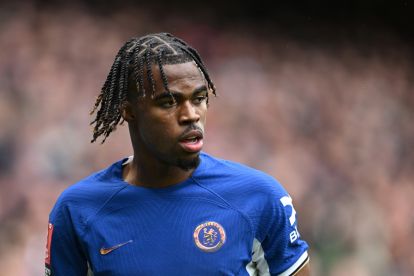 LONDON, ENGLAND - MARCH 17: Carney Chukwuemeka of Chelsea looks on during the Emirates FA Cup Quarter Final between Chelsea FC and Leicester City at Stamford Bridge on March 17, 2024 in London, England. (Photo by Mike Hewitt/Getty Images)