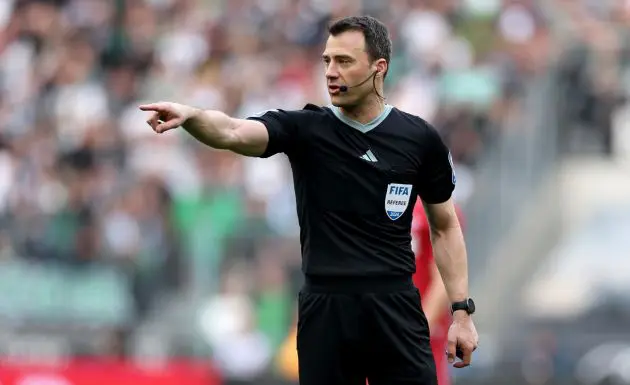 MOENCHENGLADBACH, GERMANY - MARCH 09: Referee Felix Zwayer is seen during the Bundesliga match between Borussia Mönchengladbach and 1. FC Köln at Borussia Park Stadium on March 09, 2024 in Moenchengladbach, Germany. (Photo by Lars Baron/Getty Images)