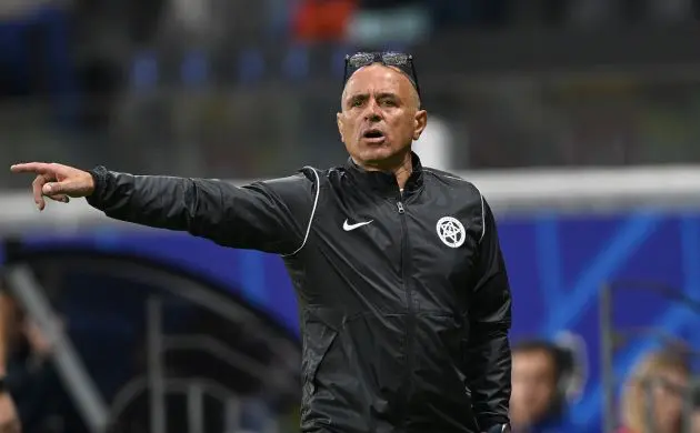 FRANKFURT AM MAIN, GERMANY - JUNE 26: Coach of Slovakia Francesco Calzona makes a point from the sidelines during the UEFA EURO 2024 group stage match between Slovakia and Romania at Frankfurt Arena on June 26, 2024 in Frankfurt am Main, Germany. (Photo by Stu Forster/Getty Images)