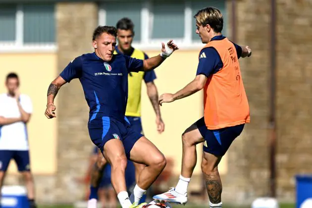 Mateo Retegui Nicolo Fagioli Italy training