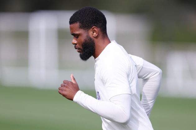 ENFIELD, ENGLAND - SEPTEMBER 12: Japhet Tanganga of Tottenham Hotspur during the Tottenham Hotspur training session ahead of their UEFA Champions League group D match against Sporting CP at Tottenham Hotspur Training Centre on September 12, 2022 in Enfield, England. (Photo by Alex Morton/Getty Images)