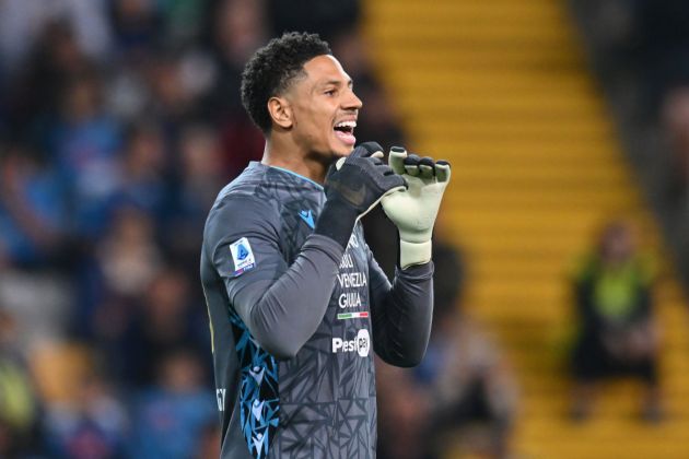 UDINE, ITALY - MAY 06: Maduka Okoye of Udinese Calcio looks on during the Serie A TIM match between Udinese Calcio and SSC Napoli at Dacia Arena on May 06, 2024 in Udine, Italy. (Photo by Alessandro Sabattini/Getty Images)