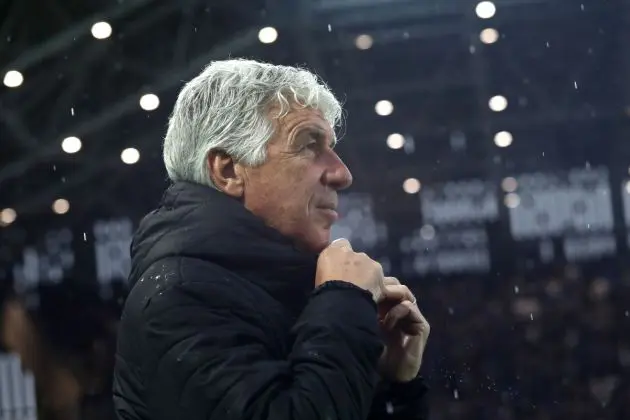 BERGAMO, ITALY - JUNE 02: Atalanta BC coach Gian Piero Gasperini looks on before during the Serie A TIM match between Atalanta BC and ACF Fiorentina at Gewiss Stadium on June 02, 2024 in Bergamo, Italy. (Photo by Marco Luzzani/Getty Images)