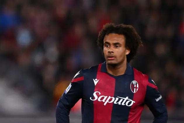 BOLOGNA, ITALY - FEBRUARY 23: Joshua Zirkzee of Bologna FC during the Serie A TIM match between Bologna FC and Hellas Verona FC - Serie A TIM at Stadio Renato Dall'Ara on February 23, 2024 in Bologna, Italy. (Photo by Alessandro Sabattini/Getty Images)