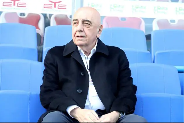 CAGLIARI, ITALY - NOVEMBER 26: Adriano Galliani of Monza looks on during the Serie A TIM match between Cagliari Calcio and AC Monza at Sardegna Arena on November 26, 2023 in Cagliari, Italy. (Photo by Enrico Locci/Getty Images)