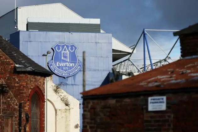 LIVERPOOL, ENGLAND - JANUARY 14: General view outside the stadium prior to the Premier League match between Everton FC and Aston Villa at Goodison Park on January 14, 2024 in Liverpool, England. (Photo by Jan Kruger/Getty Images)