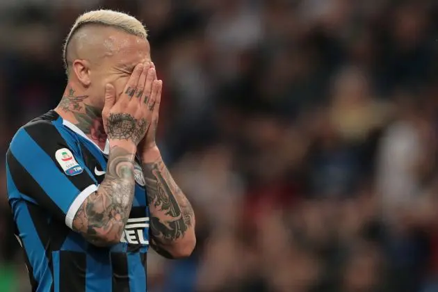 MILAN, ITALY - MAY 26: ex Roma midfielder Radja Nainggolan of FC Inter reacts after misses a chance of a goal during the Serie A match between FC Internazionale and Empoli FC at Stadio Giuseppe Meazza on May 26, 2019 in Milan, Italy. (Photo by Emilio Andreoli/Getty Images)