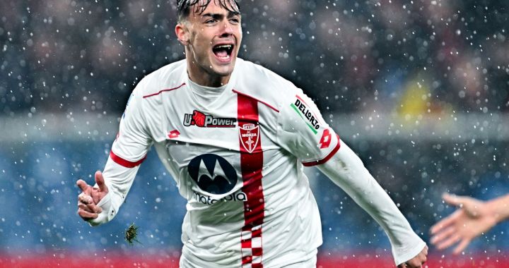 GENOA, ITALY - MARCH 9: Daniel Maldini of Monza celebrates after scoring a goal during the Serie A TIM match between Genoa CFC and AC Monza at Stadio Luigi Ferraris on March 9, 2024 in Genoa, Italy. (Photo by Simone Arveda/Getty Images)